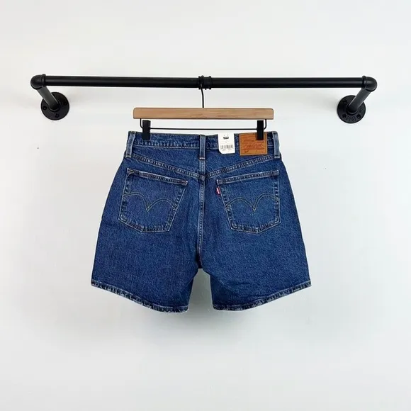 NWT Levi’s Premium Mid Thigh High Waisted Denim Shorts in Salsa Middle