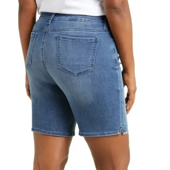 NWT NYDJ Ella 9” Inseam Denim Bermuda Shorts in Crockett Dark Wash