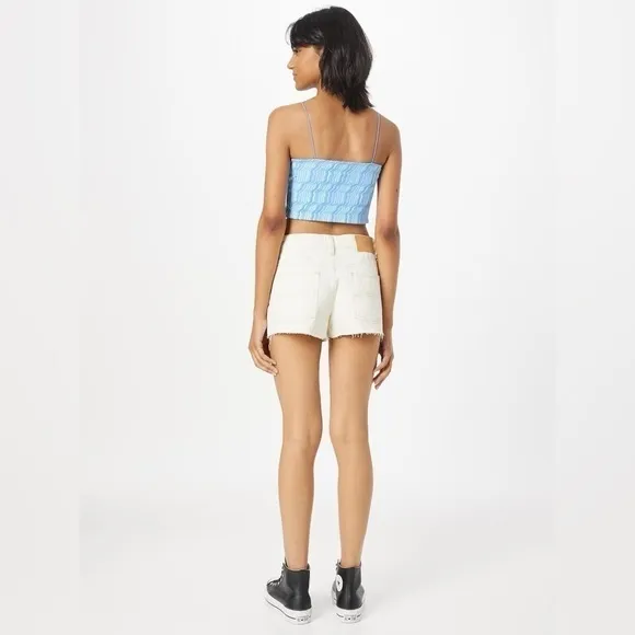 NWT Urban Outfitters Denim Shorts Size 29 Low Rise Harri Neutral Cream Color