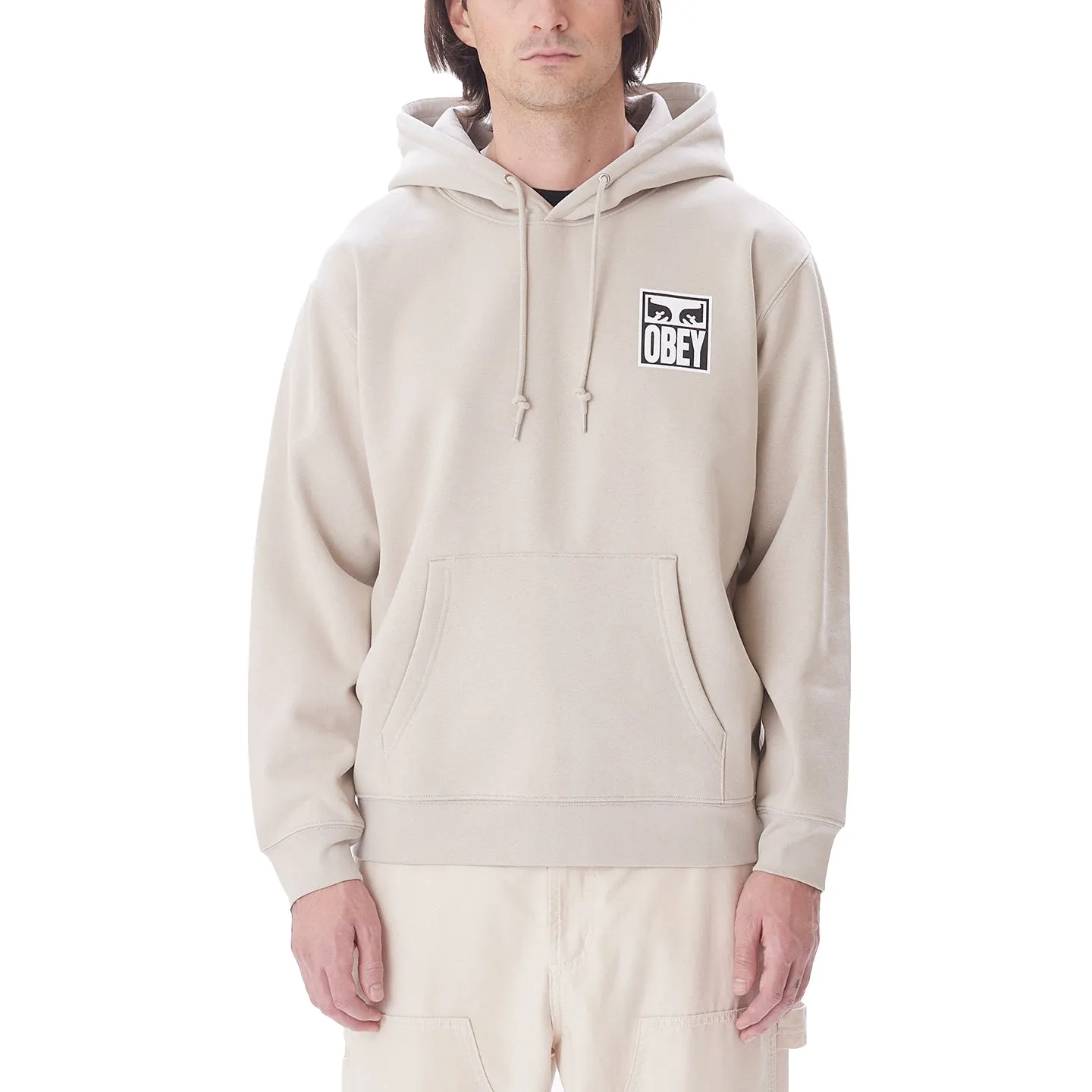 Obey eyes icon hood Silver grey