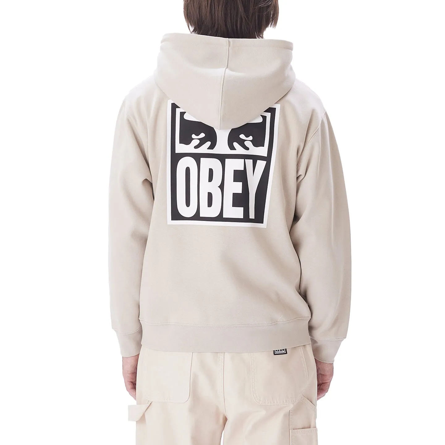 Obey eyes icon hood Silver grey