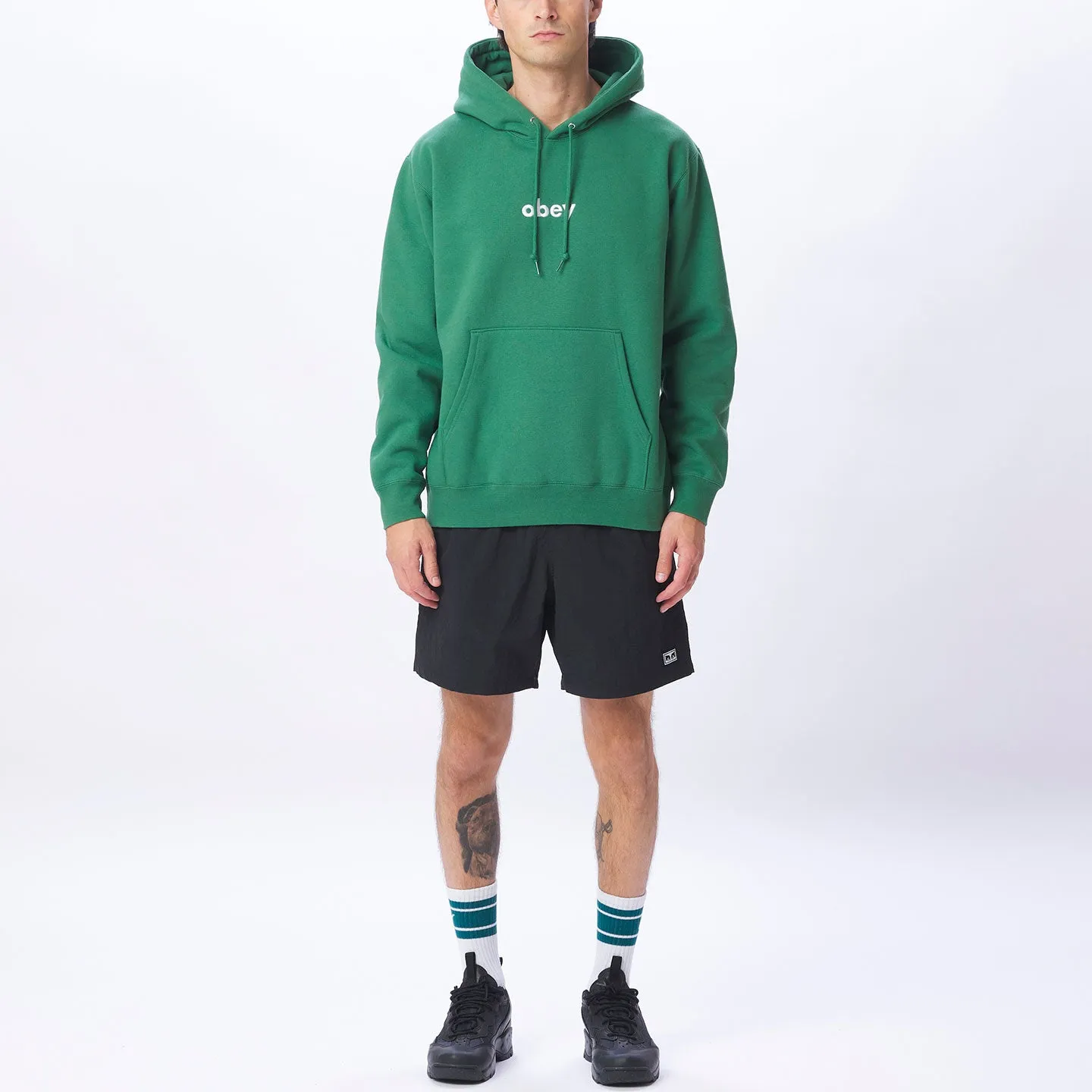 Obey lowercase hood Palm Leaf