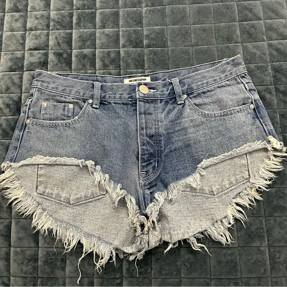 One Teaspoon Rollers Distressed Denim Jean Shorts
