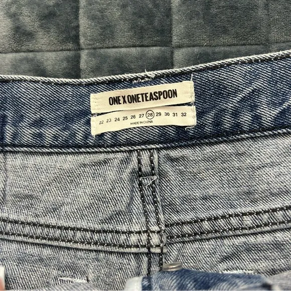 One Teaspoon Rollers Distressed Denim Jean Shorts