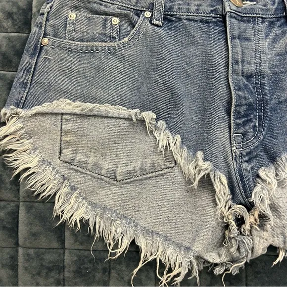 One Teaspoon Rollers Distressed Denim Jean Shorts