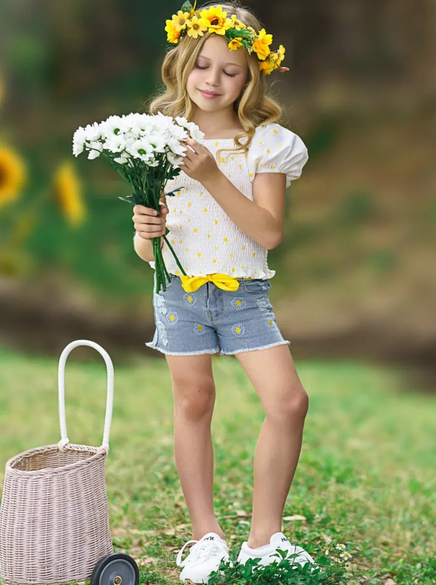 Oopsie Daisy Denim Short Set