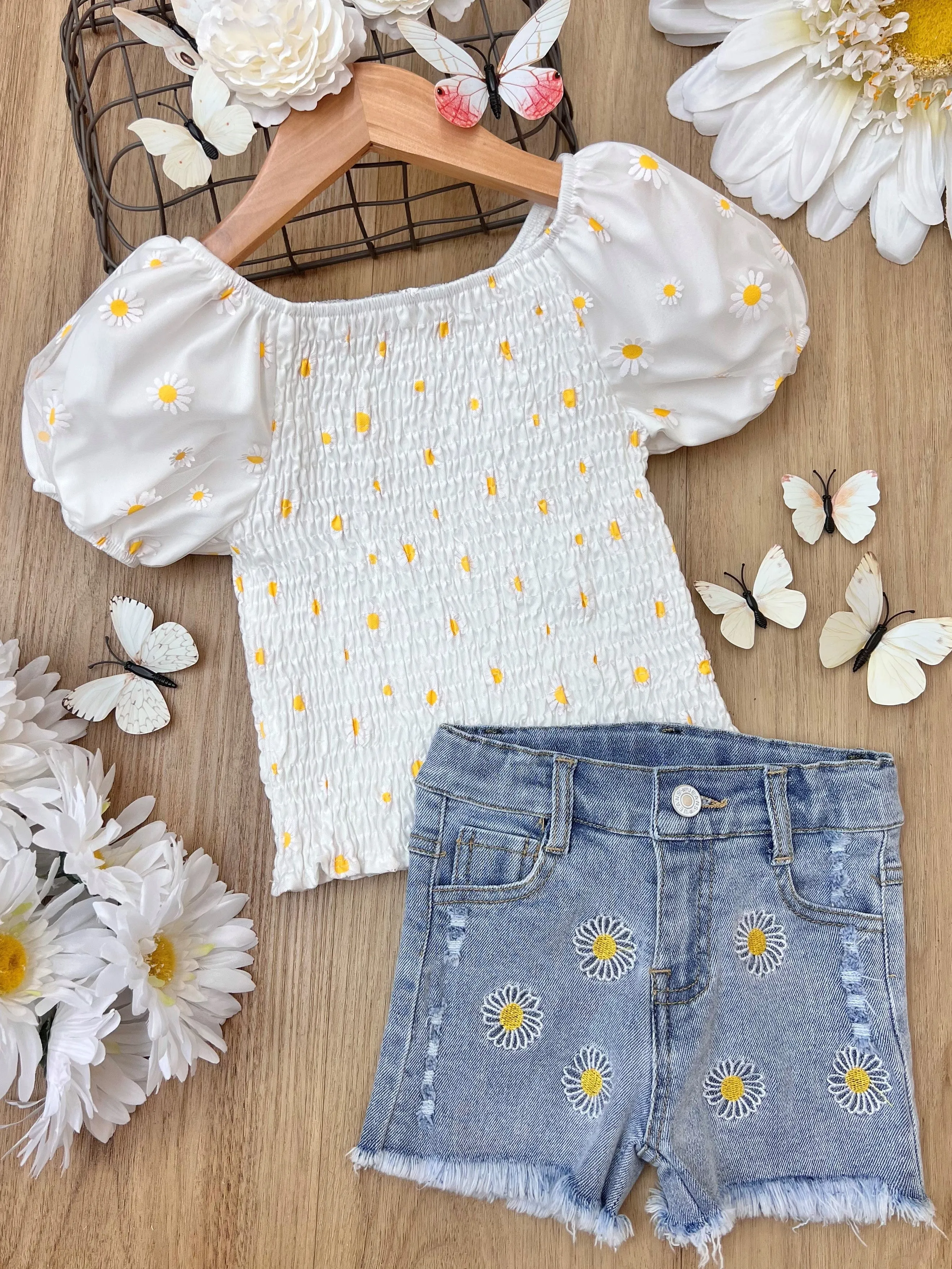 Oopsie Daisy Denim Short Set