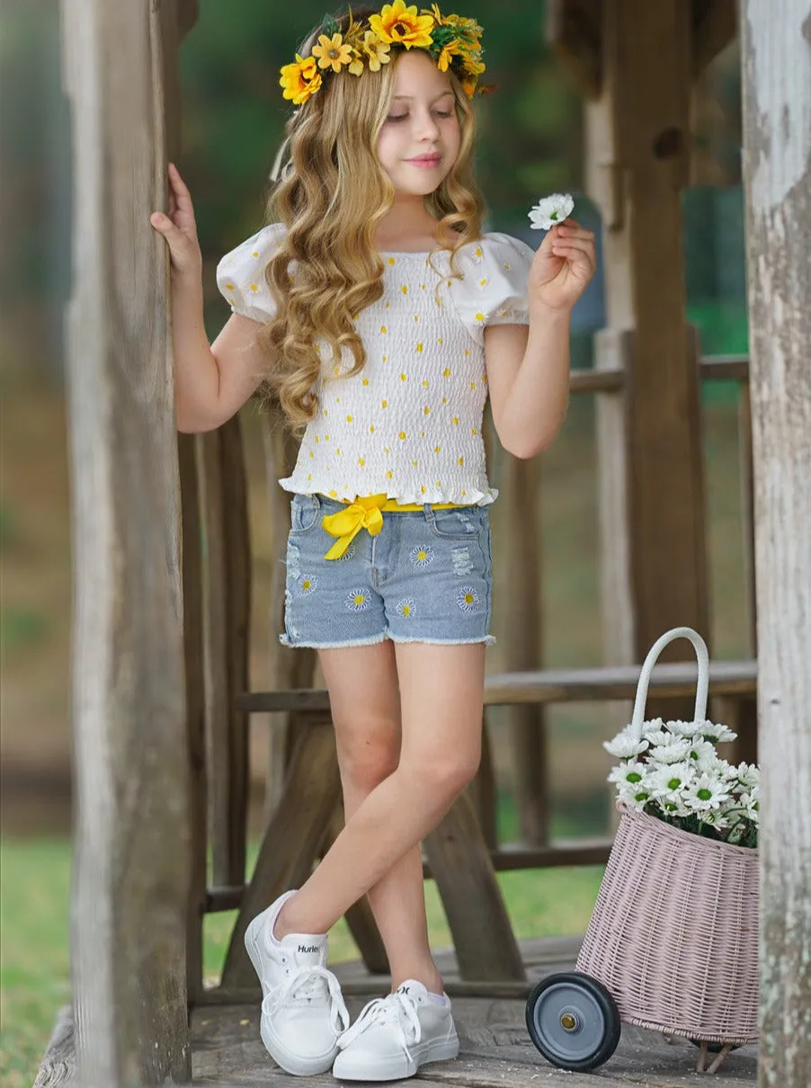Oopsie Daisy Denim Short Set