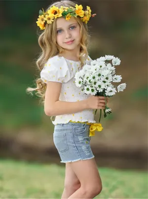 Oopsie Daisy Denim Short Set