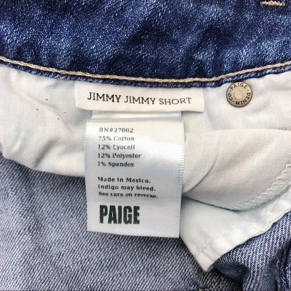 PAIGE Denim Jimmy Jimmy Low-rise Cutoff Jean Shorts
