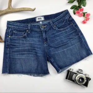 PAIGE Denim Jimmy Jimmy Low-rise Cutoff Jean Shorts