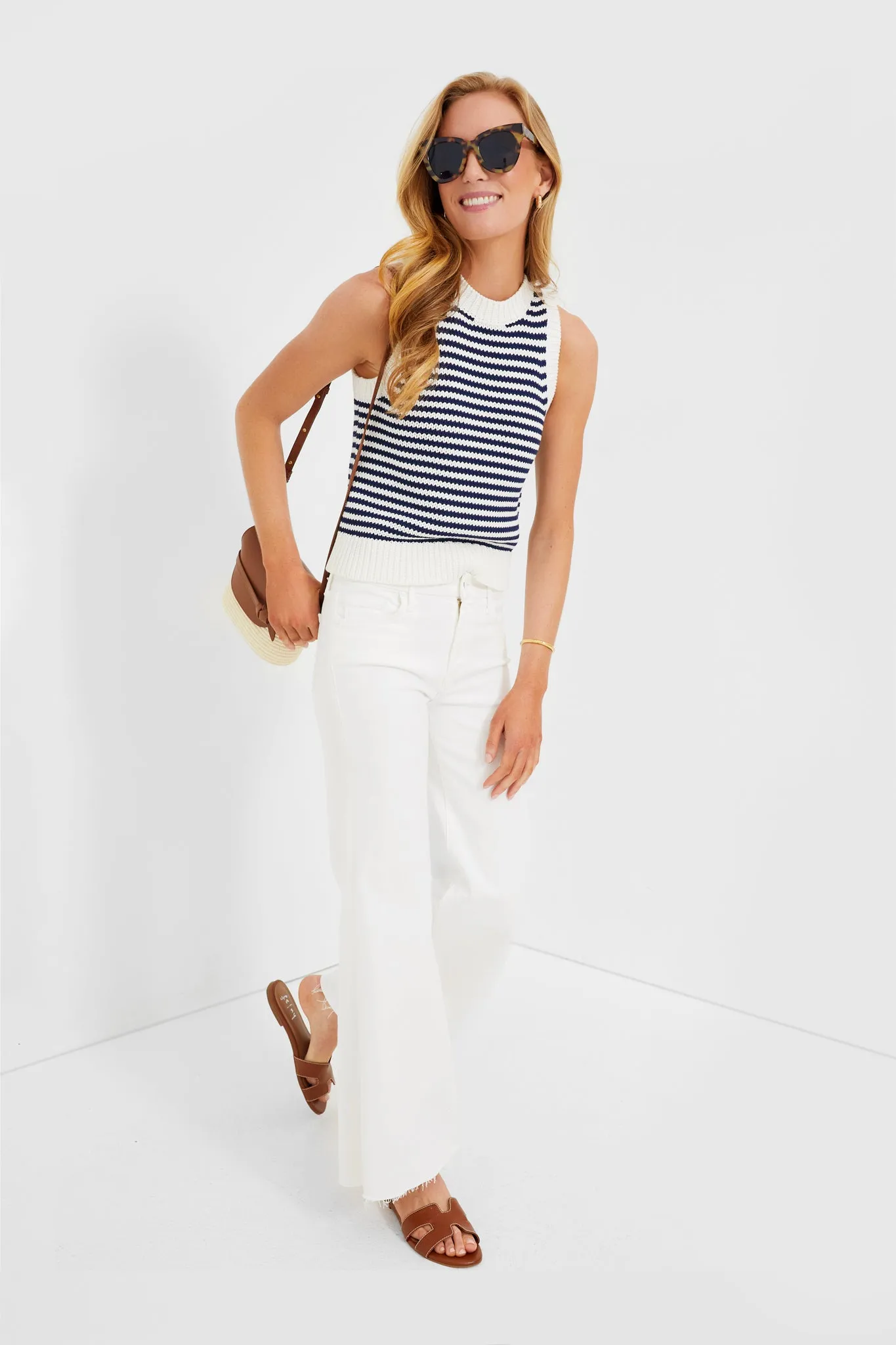 Powder Stripe Chunky Tank Sweater
