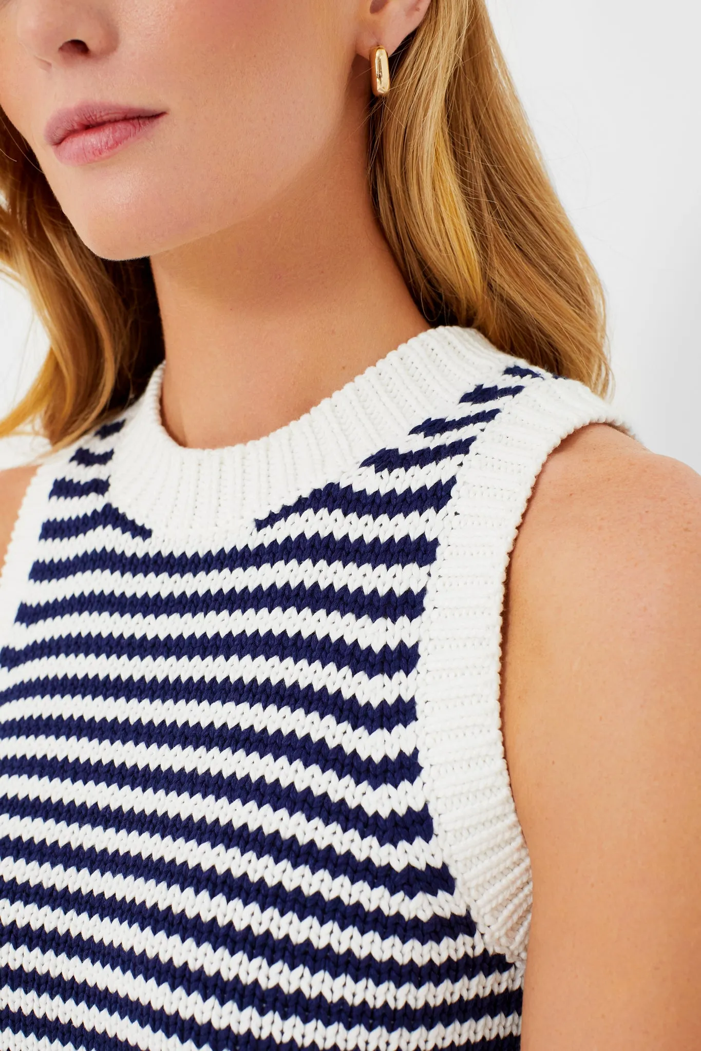 Powder Stripe Chunky Tank Sweater