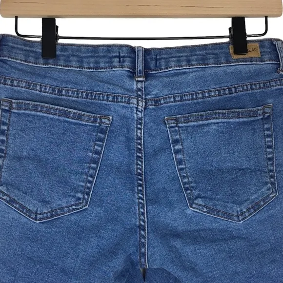 PULL&amp;BEAR Jean Shorts Mid Rise Medium Wash Stretch Denim Festival EUR 36 MEX 26