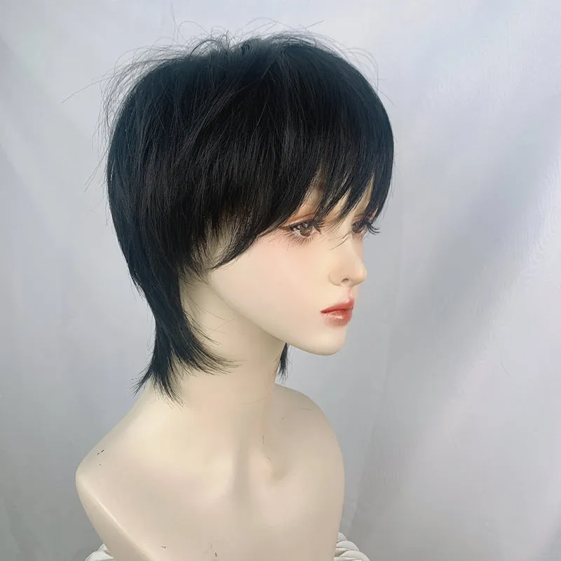 "BLACK IRREGULAR BANGS SHORT STRAIGHT" WIG UB2383