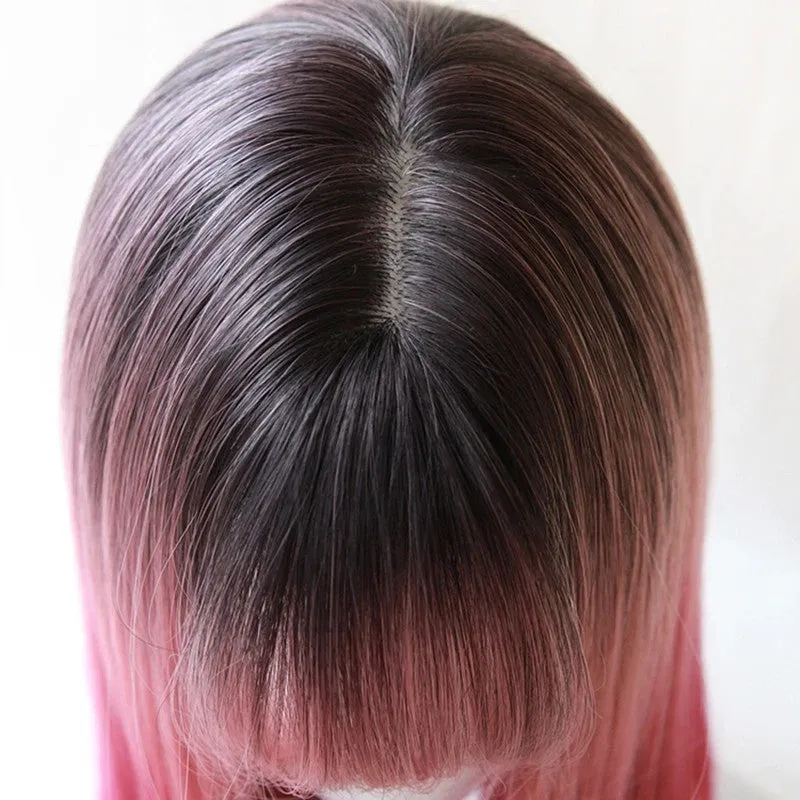 "BLACK PINK ROSE RED GRADIENT LONG STRAIGHT" WIG D041809