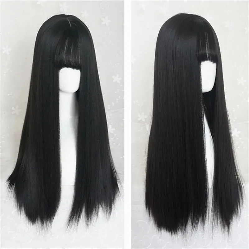 "CUTE BLACK LONG STRAIGHT" WIG Y040326