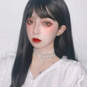 "CUTE BLACK LONG STRAIGHT" WIG Y040326
