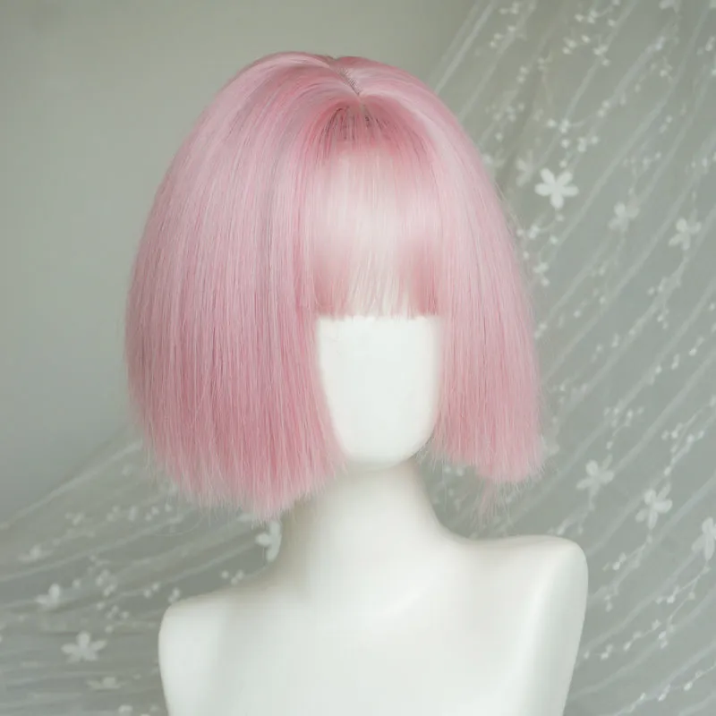 "PEACH PINK SHORT STRAIGHT" WIG Y040319