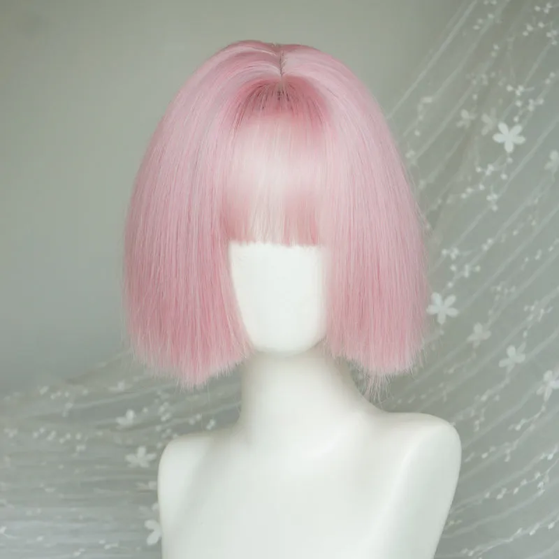 "PEACH PINK SHORT STRAIGHT" WIG Y040319