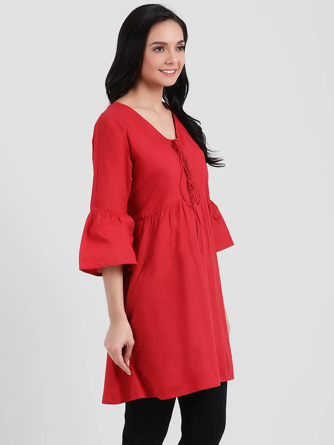 Red Solid Tunic