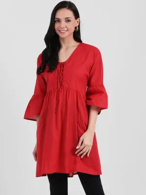 Red Solid Tunic