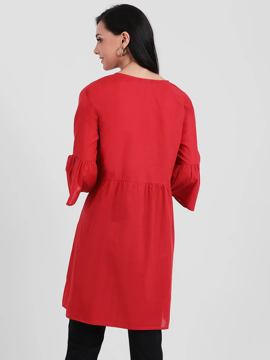 Red Solid Tunic