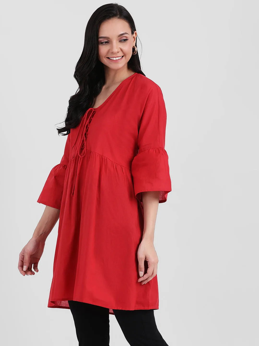 Red Solid Tunic