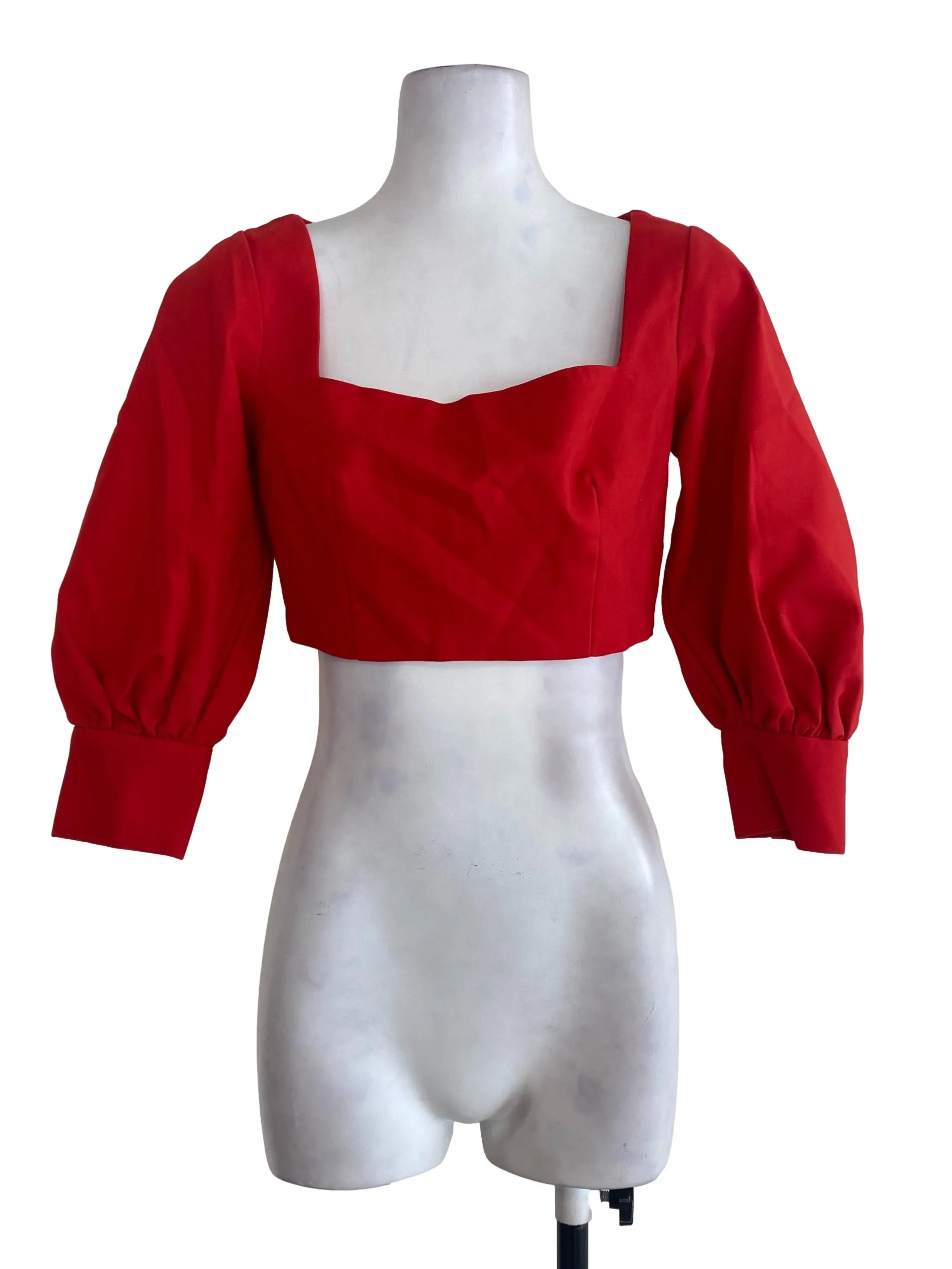 Red Square Neck Top LB