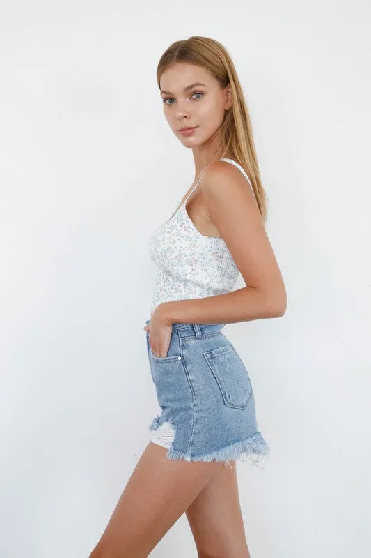 Rita High Rise Denim Shorts