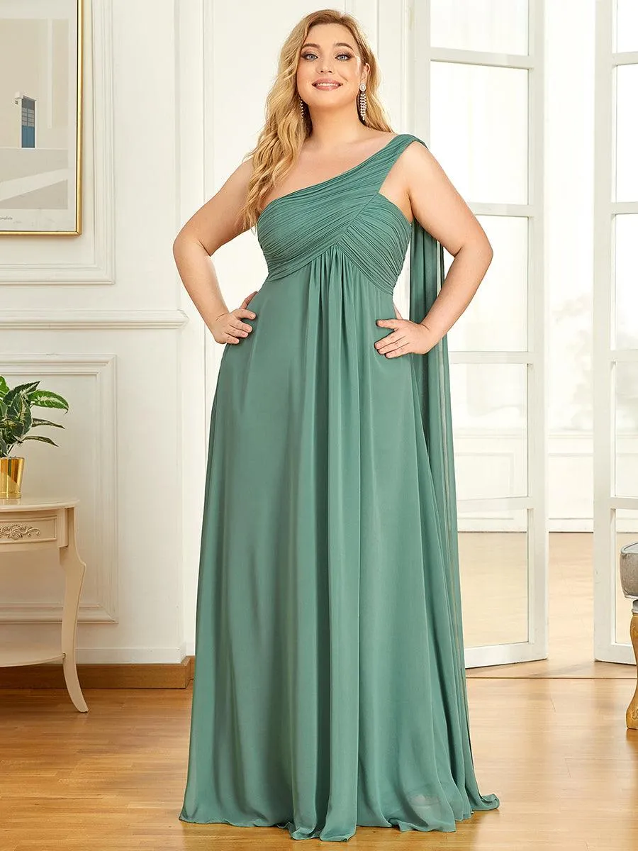 Robes de Soirée élégant Maxi Chiffon avec Une épaule pour Femmes