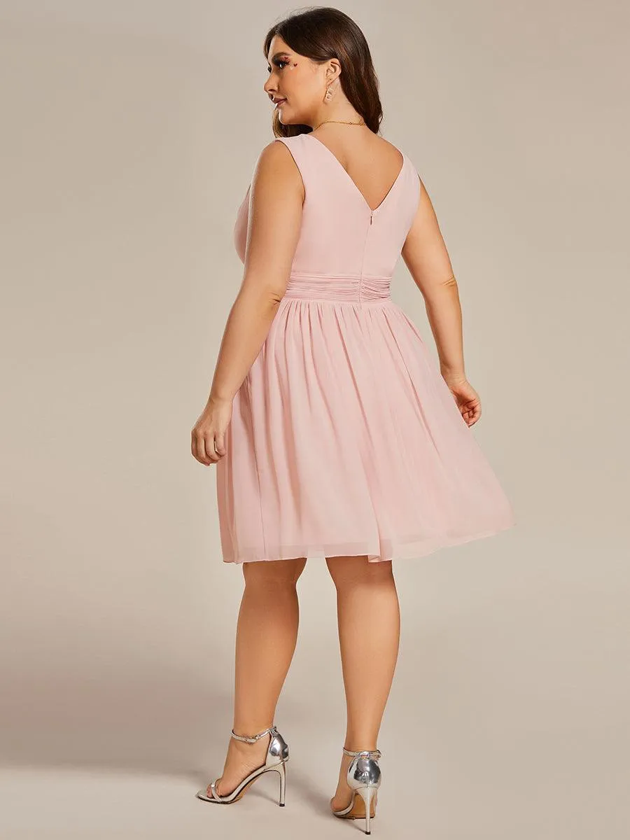 Robes Demoiselle D'Honneurde élégant Mi-Longue Chiffon à Col V