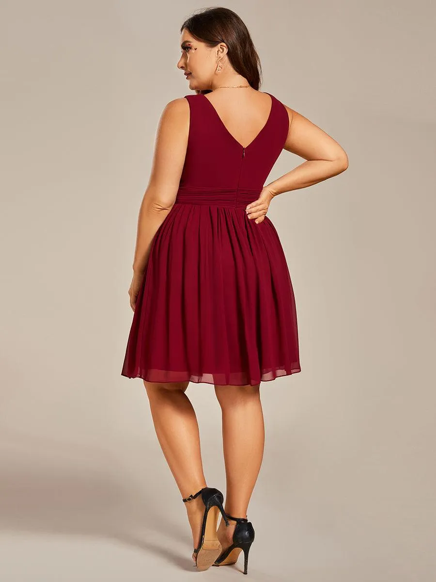 Robes Demoiselle D'Honneurde élégant Mi-Longue Chiffon à Col V