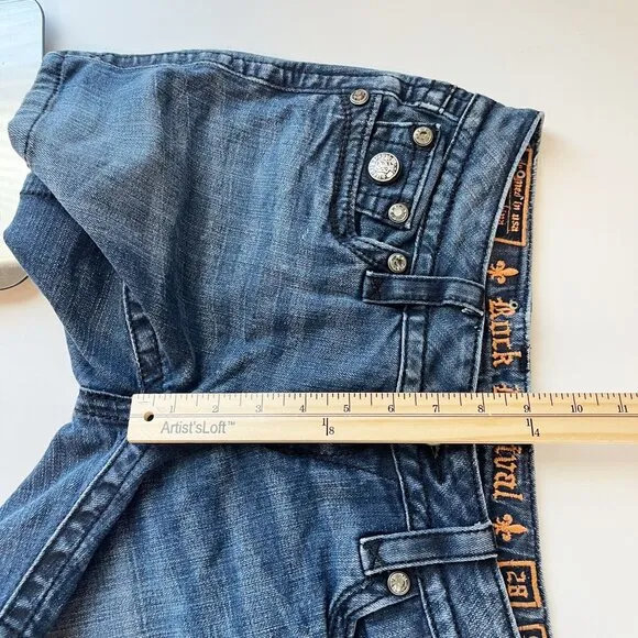 Rock Revival Celine Boot Medium Wash Denim Jean Shorts - Size 28
