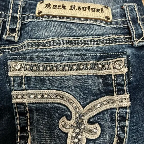 Rock Revival Sherry Easy Bermuda Jean Shorts Women’s Size 28