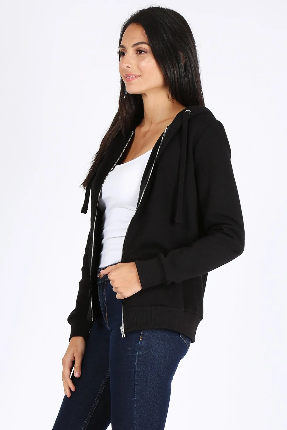 Rosio zip hoodie BLACK