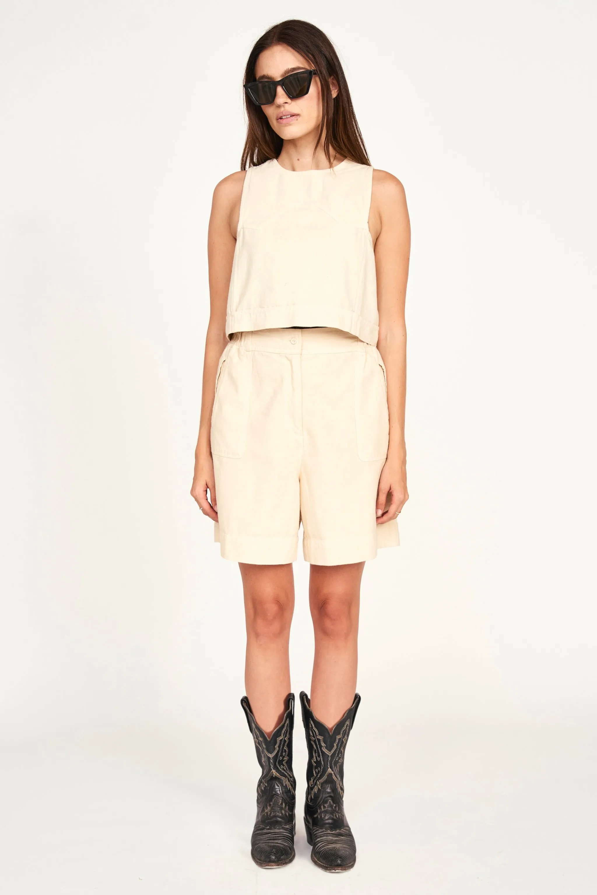 San Antonio Tank in Cream Canvas