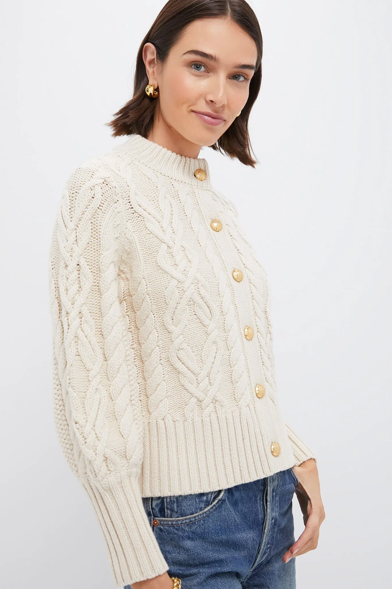 Sandstone Cotton Colette Cardigan