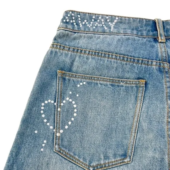 Scotch &amp; Soda You Blow Me Away Ocean Shade Blue Denim Jean Shorts Sz 24 NWT $115