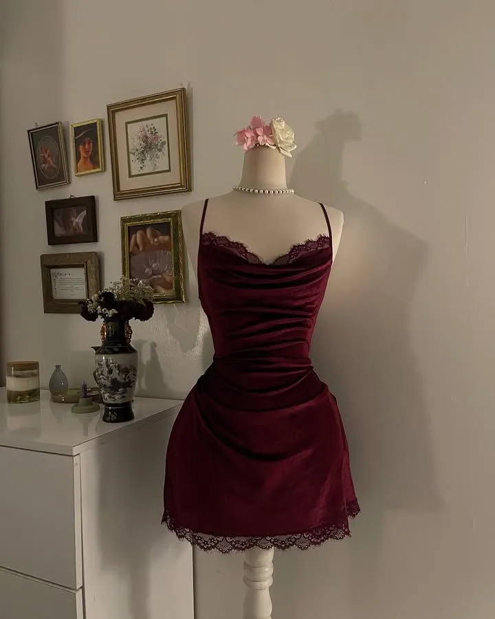 Sexy Burgundy Straps Sheath Short Party Dresses Homecoming Dresses, D1114