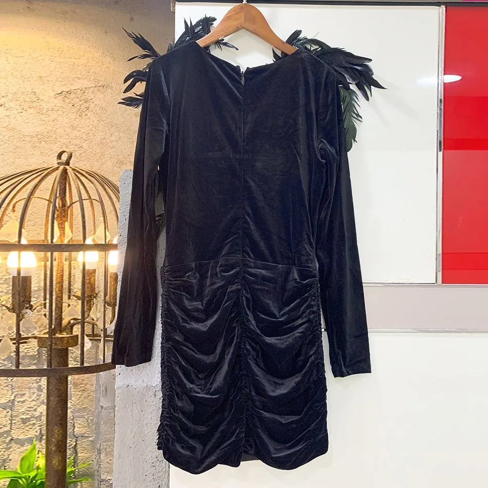 Sexy Luxury Beaded Mini Cocktail Party Dress