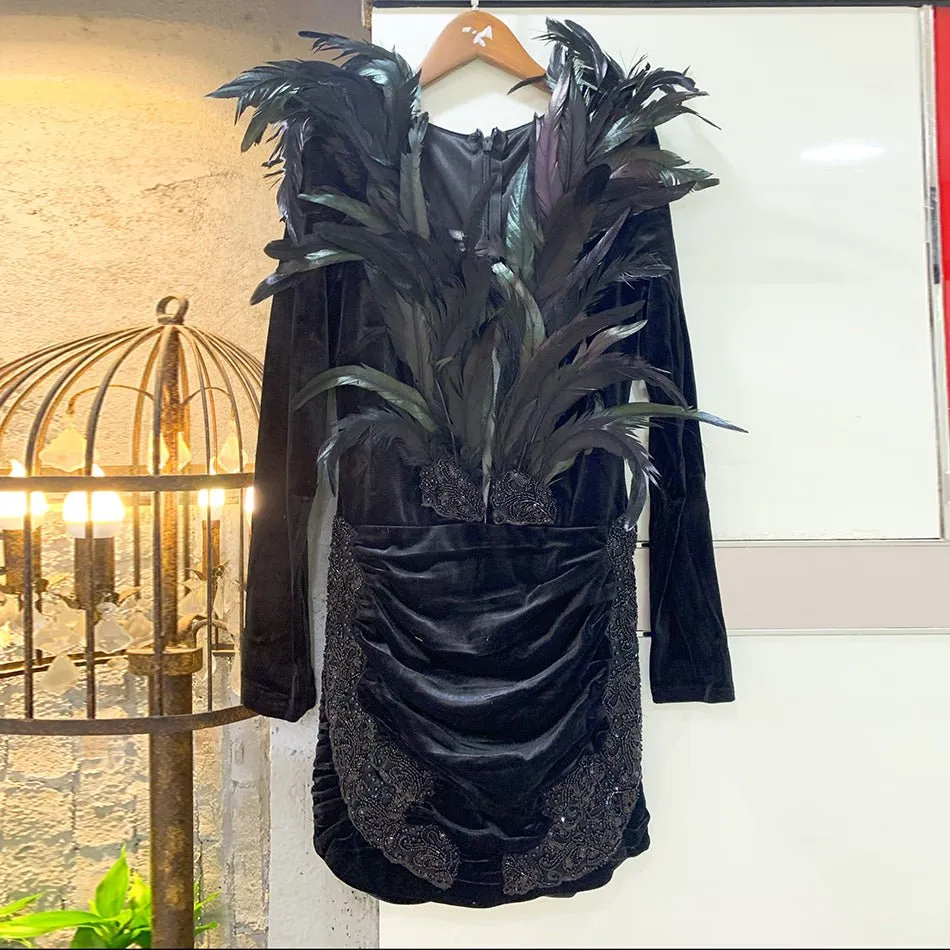 Sexy Luxury Beaded Mini Cocktail Party Dress