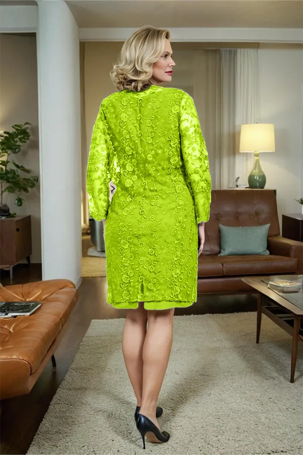 Sheath 2 Pieces Mother of the Bride Dress with Lace Jacket