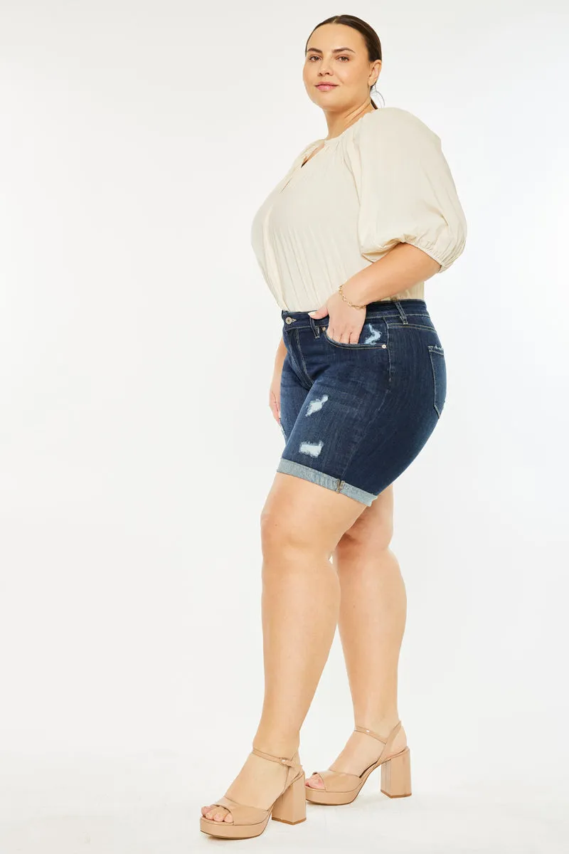 Shelby Mid Rise Bermuda Shorts (Plus Size)