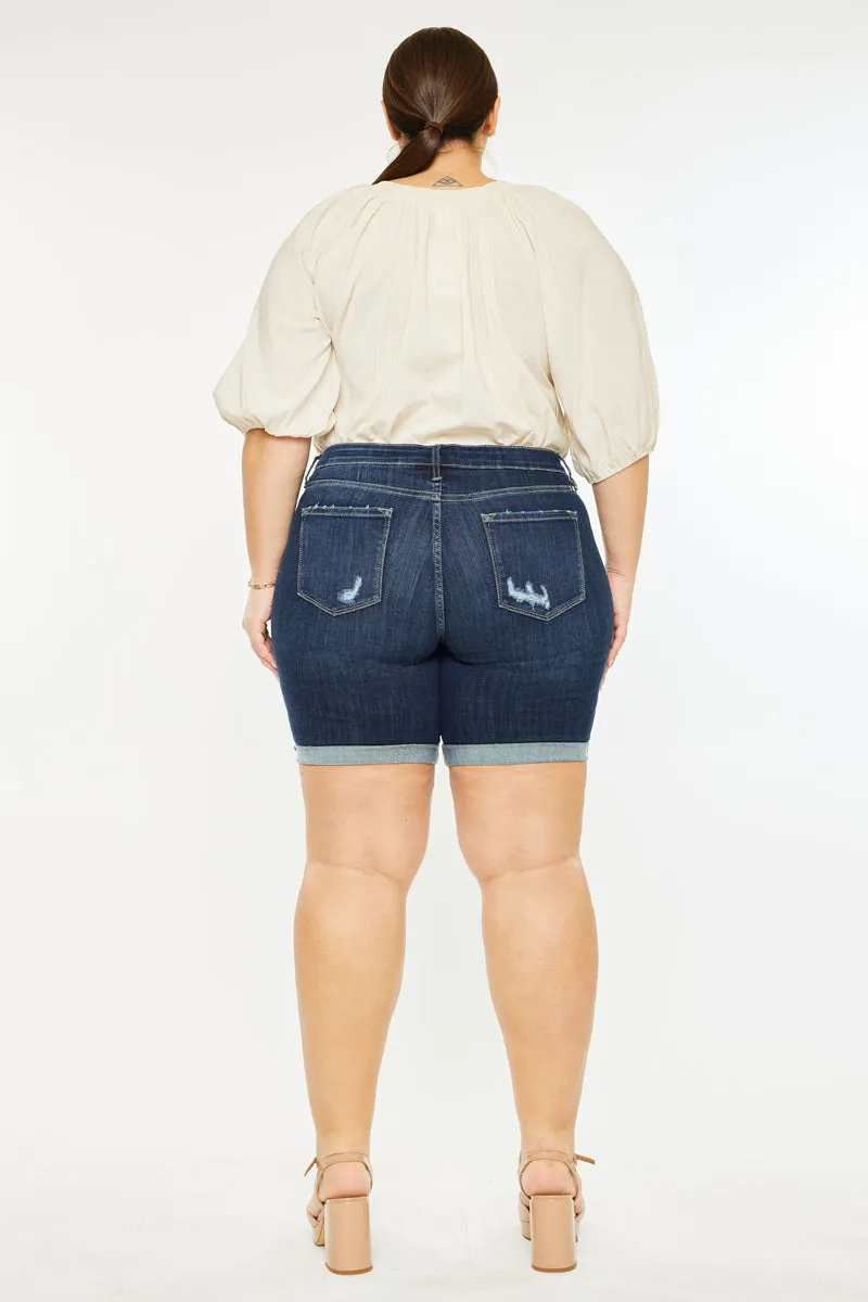 Shelby Mid Rise Bermuda Shorts (Plus Size)