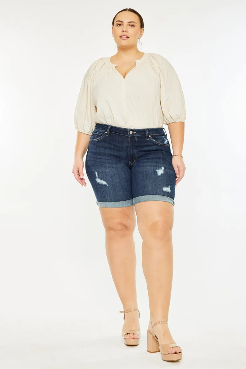 Shelby Mid Rise Bermuda Shorts (Plus Size)