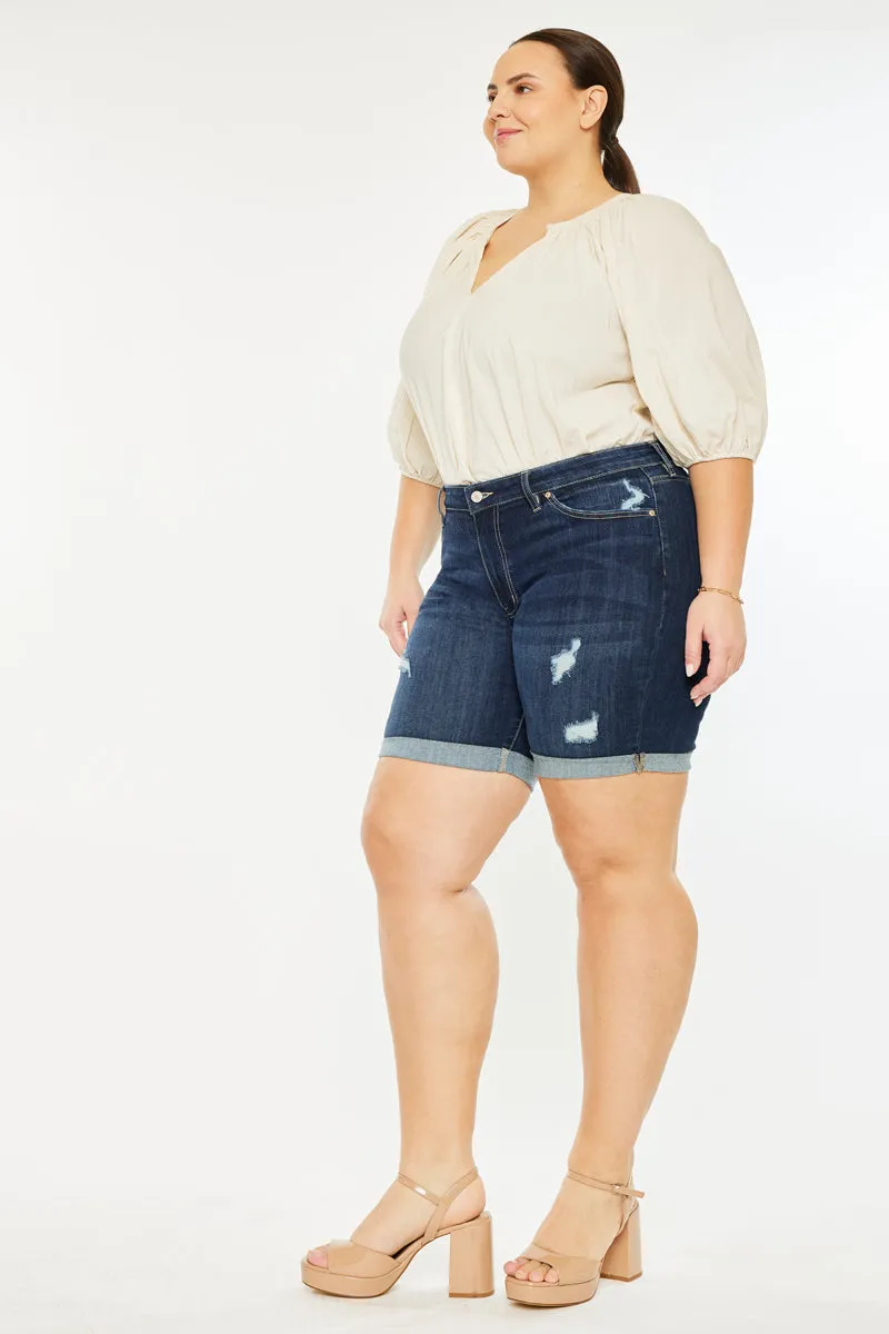 Shelby Mid Rise Bermuda Shorts (Plus Size)