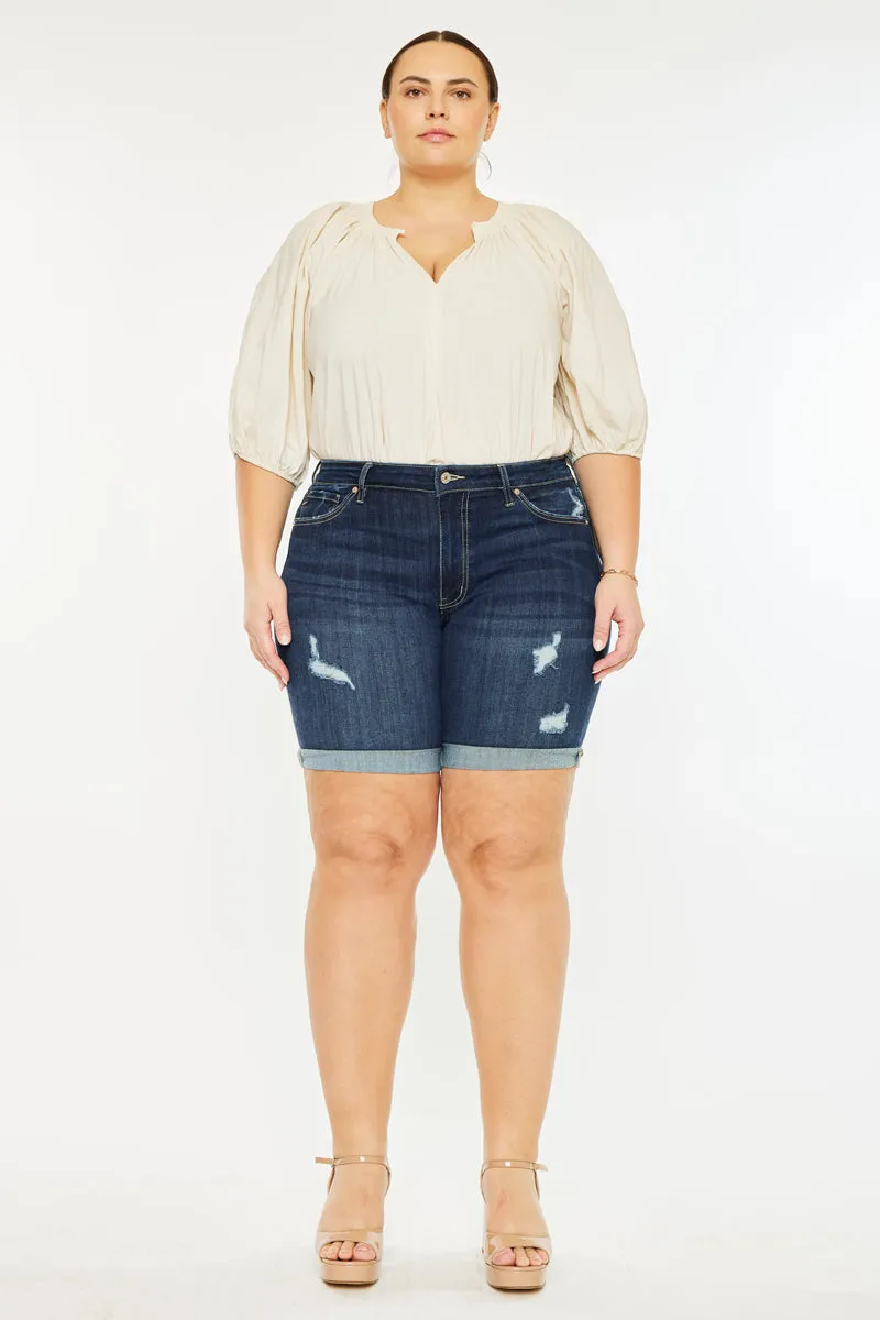 Shelby Mid Rise Bermuda Shorts (Plus Size)