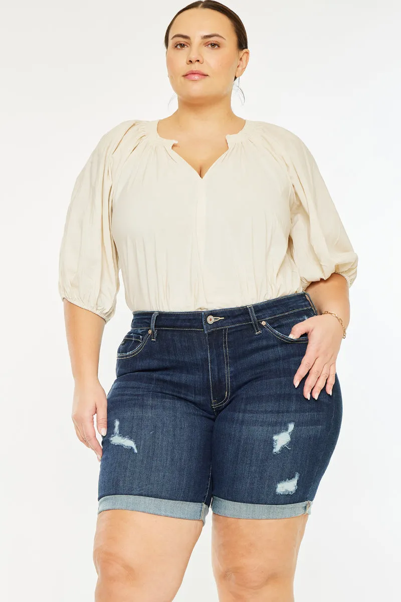Shelby Mid Rise Bermuda Shorts (Plus Size)