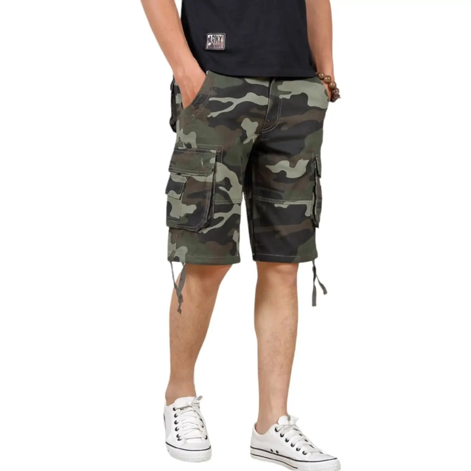 SHORT MILITAIRE EN COTON PUR